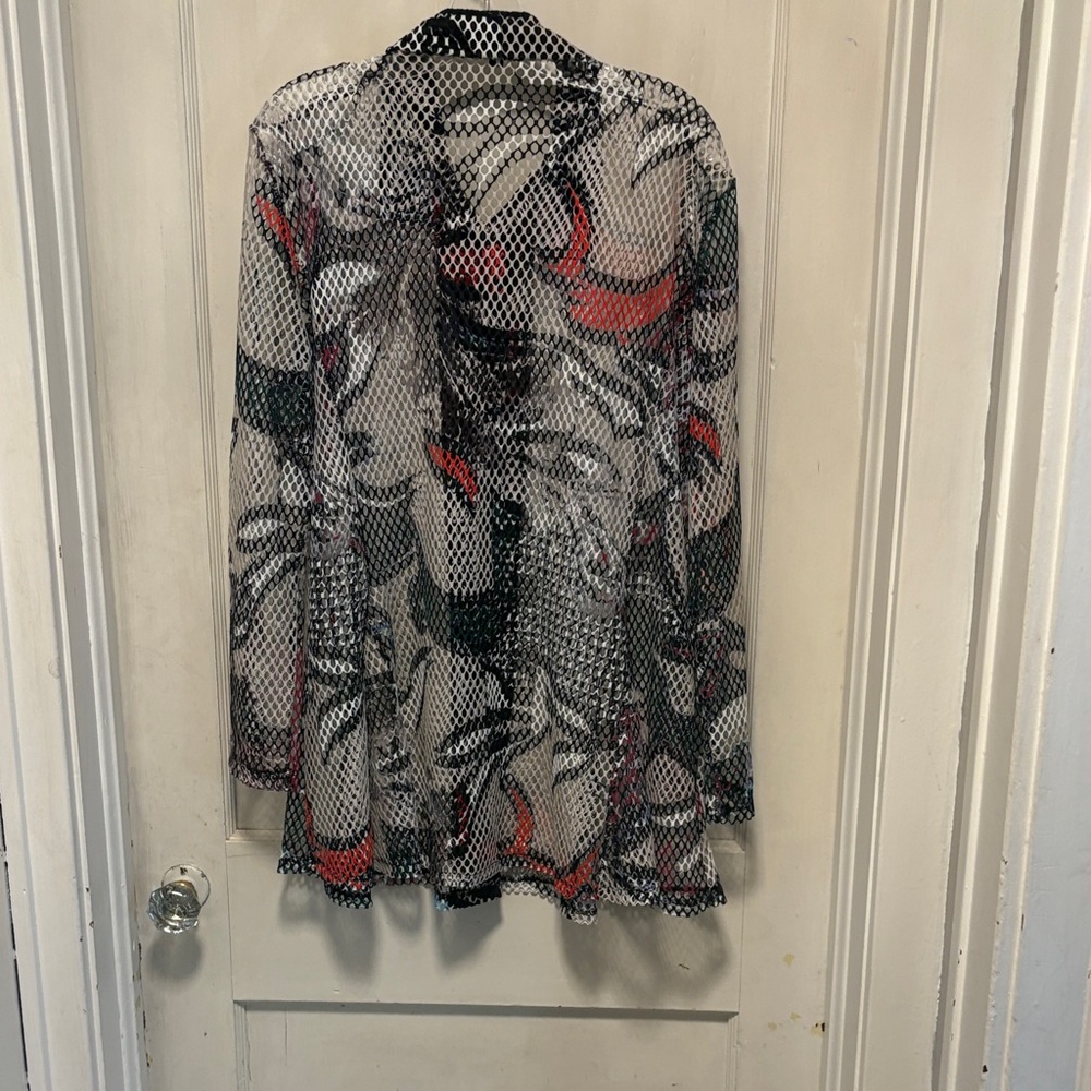 Damee Multicolor Mesh Button Down Langenlook Art … - image 7
